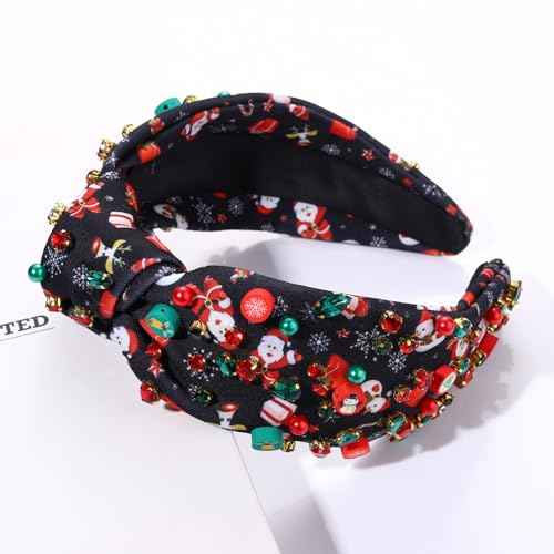 MOLOCH Christmas Headband for Women Christmas Tree Bow Snowflake Knotted Headband Jeweled Crystal Xmas Head Band Xmas Decorations Gifts