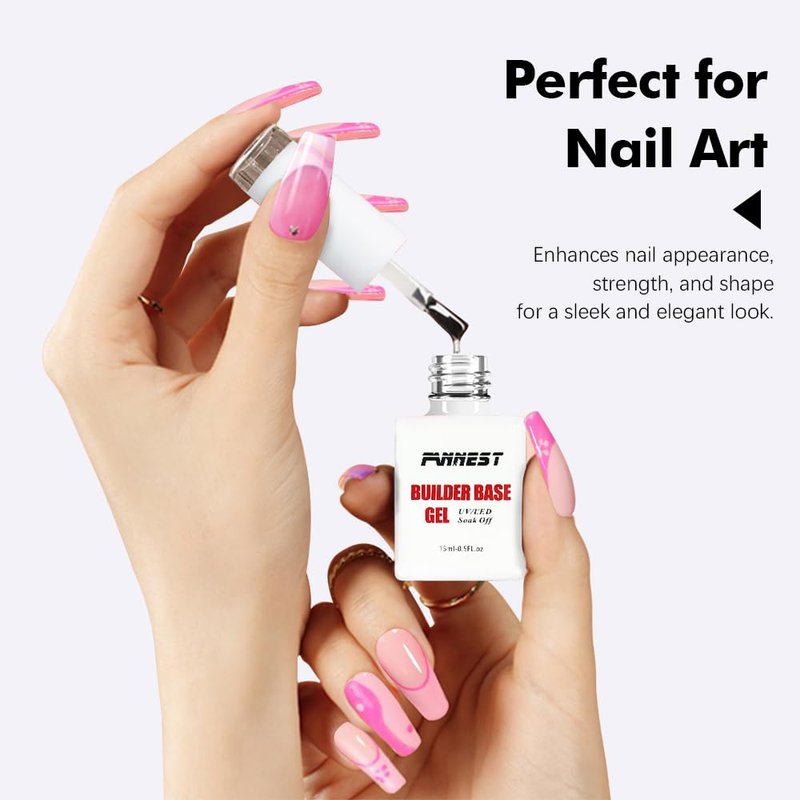 FANNEST Red Rubber Builder Base Gel for Nail, 2Pcs 15ml Set for Strengthen/Apex Building/Enhance/Reinforced Long Lasting Protect Soak Off U V LED For Thin Weak Nails