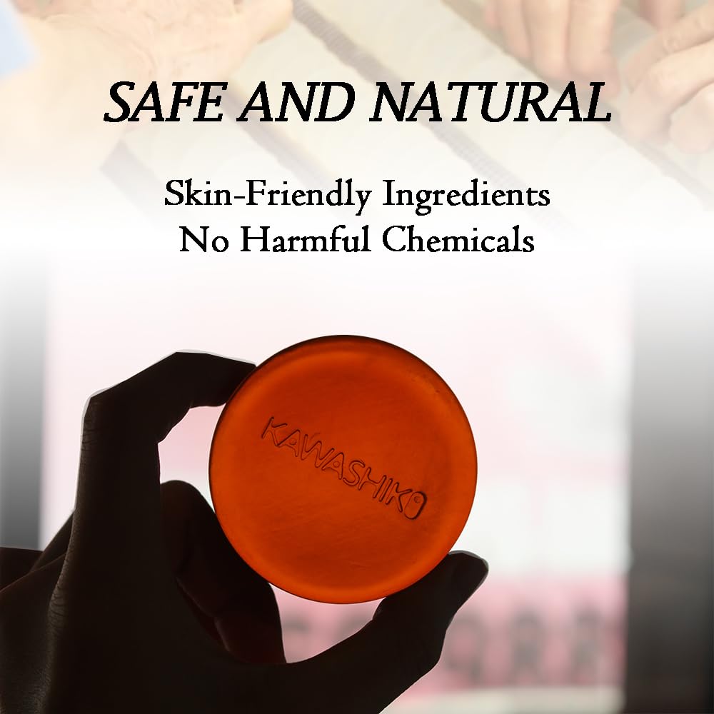 KAWASHIKI 2Pack, 100g Japanese Persimmon Handmade Soap Bar for Body, Persimmon Green Tea Helps Eliminate Old People Smell Body Odor, for Men & Women
