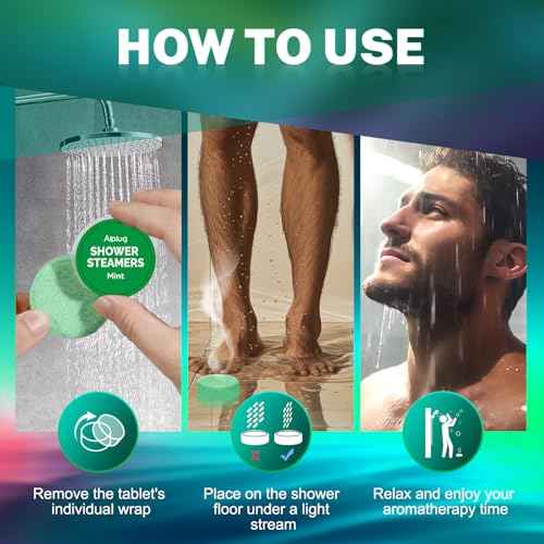 Shower Steamers for Men - 6 Pack Shower Bombs Aromatherapy with Essential Oils, Christmas Gifts for Men, Mens Stocking Stuffers, Relax Gifts for Dad Husband, White Elephant Gifts for Adults Useful