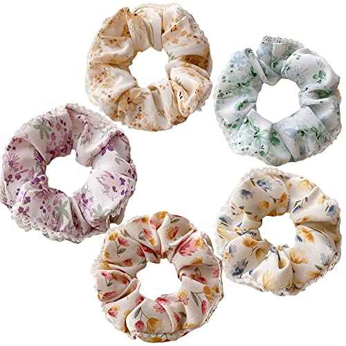 Lace Floral Hair Accessories - Cute Scrunchies, Hair Ties, Headbands, and Ponytail Holders for Women and Girls (Lace Floral - A)