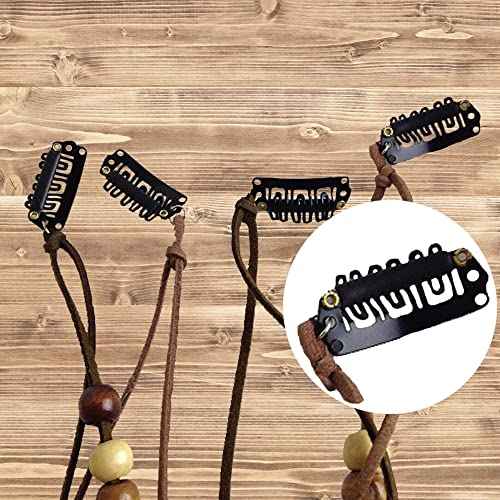 Boho Feather Hair Clips Hippie Hair Extensions 6 Pcs Indian Tribal Bead Gypsy Colorful Handmade Feather Tassel Headpiece Festival Cosplay DIY Present for Girl Women Hair Accessories