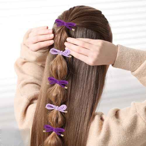 16PCS Braided Hair Ties with Bows, Adjustable Elastics Knotted Hair Rubber Bands, Natural Ponytail Holders, for Women and Girls, 16 Colors