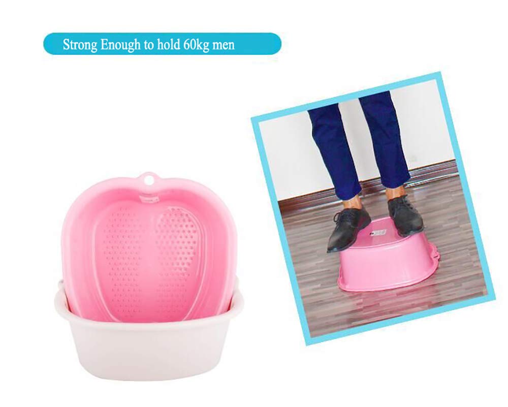 Lemoncy Large Plastic Foot Basin Bath Spa Tub Feet Massage for Soaking Foot,Toe Nails, and Ankles,Pedicure,Improved Sturdy Portable Feet Tub Pink
