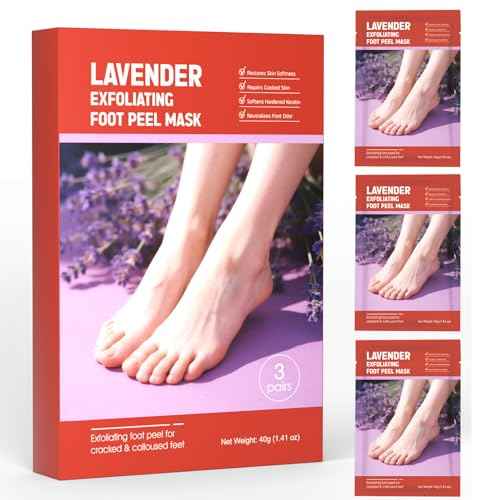 Foot Peel Mask for Dry, Rough Feet ? Exfoliating Foot Mask with Fruit Acids, Lavender & Urea ? Peeling Socks for Dead Skin & Cracked Heels ? Foot Care for Women & Men