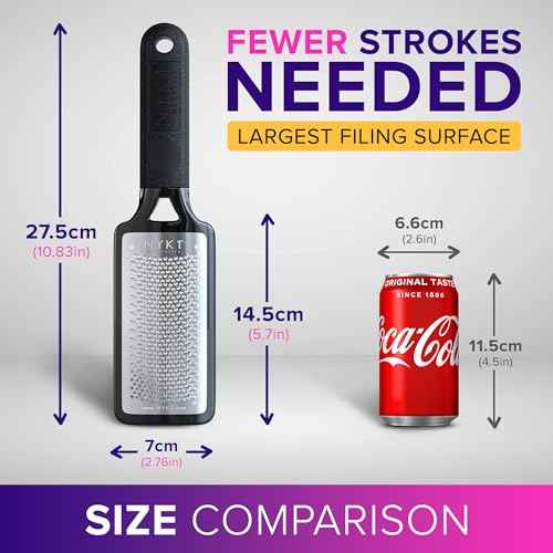 RUSTPROOF Foot File Callus Remover for Feet with Skin Catcher (XL Size) NYK1 MEGAFILE Foot Callus Remover for Wet & Dry Use - High-Performance Feet Scrubber with Textured Grip for Non-Slip Control