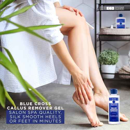 Blue Cross Callus Remover Gel for Feet or Heel, Extra Strength Professional Nail Care, File, Shaver, Scrubber & Pumice Stone Alternative for at Home Manicure/Pedicure Results, 6oz