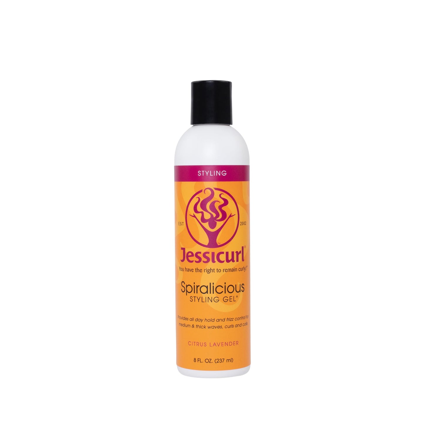Jessicurl, Spiralicious Gel, Citrus Lavender, 8 Fl oz. Curl Defining Hair Gel for Curly Hair and Frizz Control, for all hair types