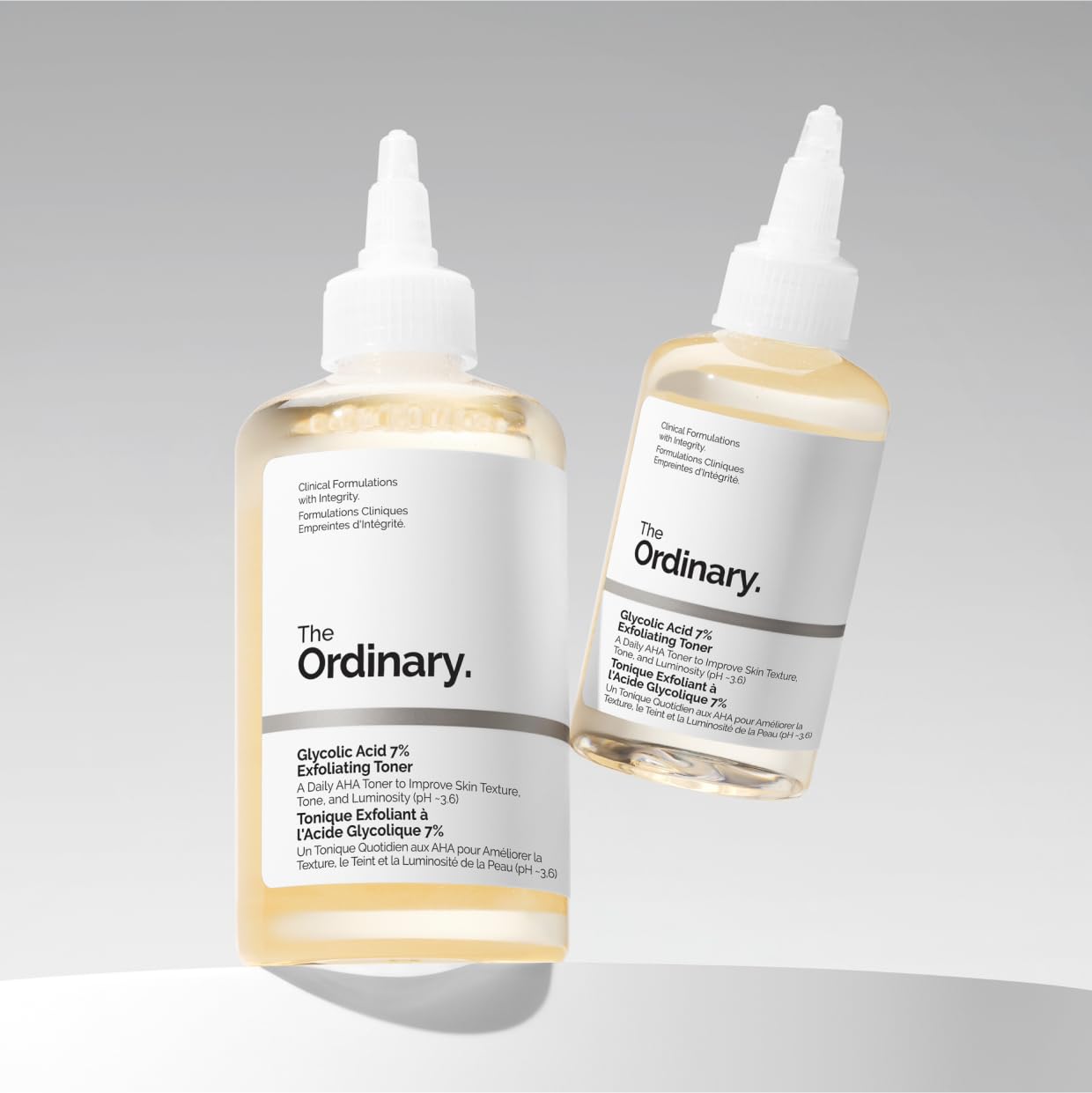 The Ordinary Glycolic Acid 7% Exfoliating Toner, Brightening and Smoothing Daily Toner for More Even-Looking Skin Tone, 3.4 Fl Oz (Pack of 2)