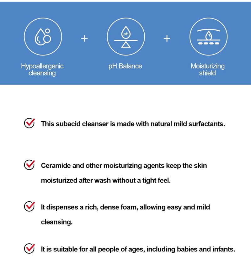 ZEROID | Foaming Cleanser | Facial Cleanser for Sensitive & Dey Skin | Mild Face Wash Care | Gentle Face Wash | Moisturizing Face Soap | Dermatologist Tested | Korean Skin Care | 8.1 fl oz (240ml)