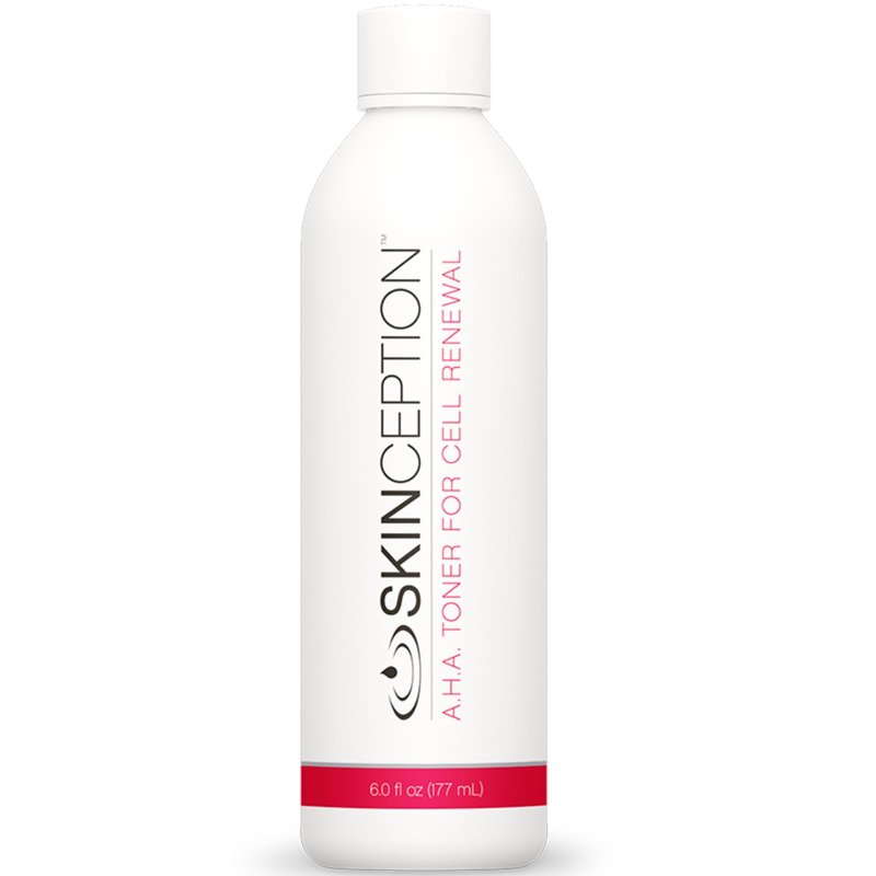 Skinception A.H.A. Toner for Cell Renewal – Gentle Facial Toner with Fruit Enzymes, Shrinks Pores, Reduces Acne, Protects Against Sun & Environmental Damage, 6 oz