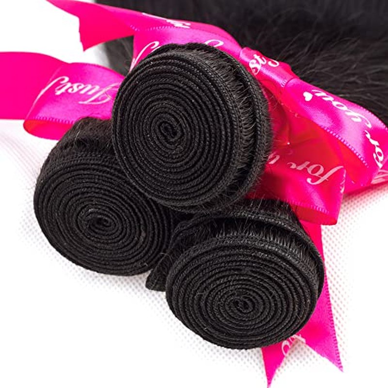 Subella Brazilian Straight Hair 3 Bundles 14 16 18inch Grade 10A Virgin Straight Human Hair Bundles Natural Black Color Hair Extensions