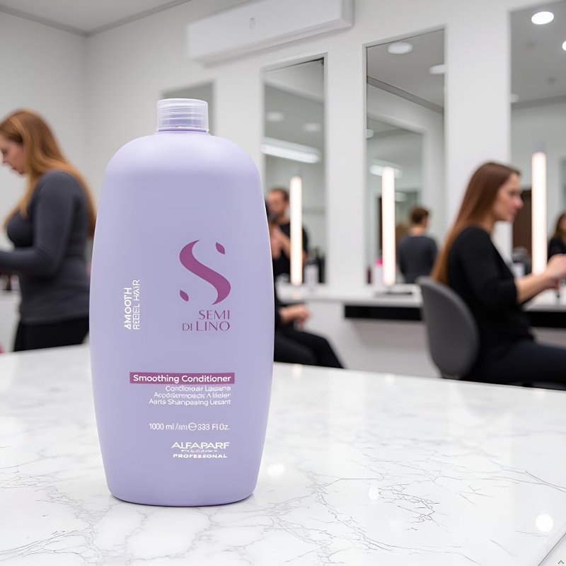 ALFAPARF MILANO Semi di Lino Smooth Conditioner for Frizzy and Rebel Hair - Detangles Hair - Controls Frizz - Straightens and Hydrates Unruly Hair, 33.8 fl. oz.