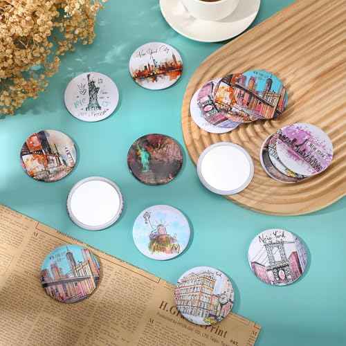 18 Set New York Souvenirs Gifts Include City Cosmetic Bag Bulk New York Makeup Bag Nyc Souvenirs from USA Makeup Mirrors for Women Traveler Birthday Party Favors Trip Journey Gifts