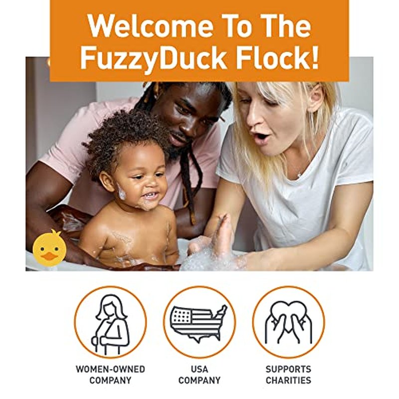 FuzzyDuck Kids Shampoo + Body Wash, Conditioner and Hair Gel Set (8oz each) for All Hair Types, Moisturizer with Aloe, Sea Botanicals & Honey to Reduce Frizz, Increase Moisture & Manageability for Smooth, Silky Hair - Citrus Medley