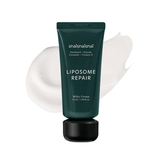 shaishaishai Liposome Repair Milky Cream | Barrier Repair Face Moisturizer for Dry Sensitive Skin | 6% Urea, Peptide & Ceramide Fast-Absorbing Korean Moisture Cream for Glowing Skin, 1.69 fl.oz