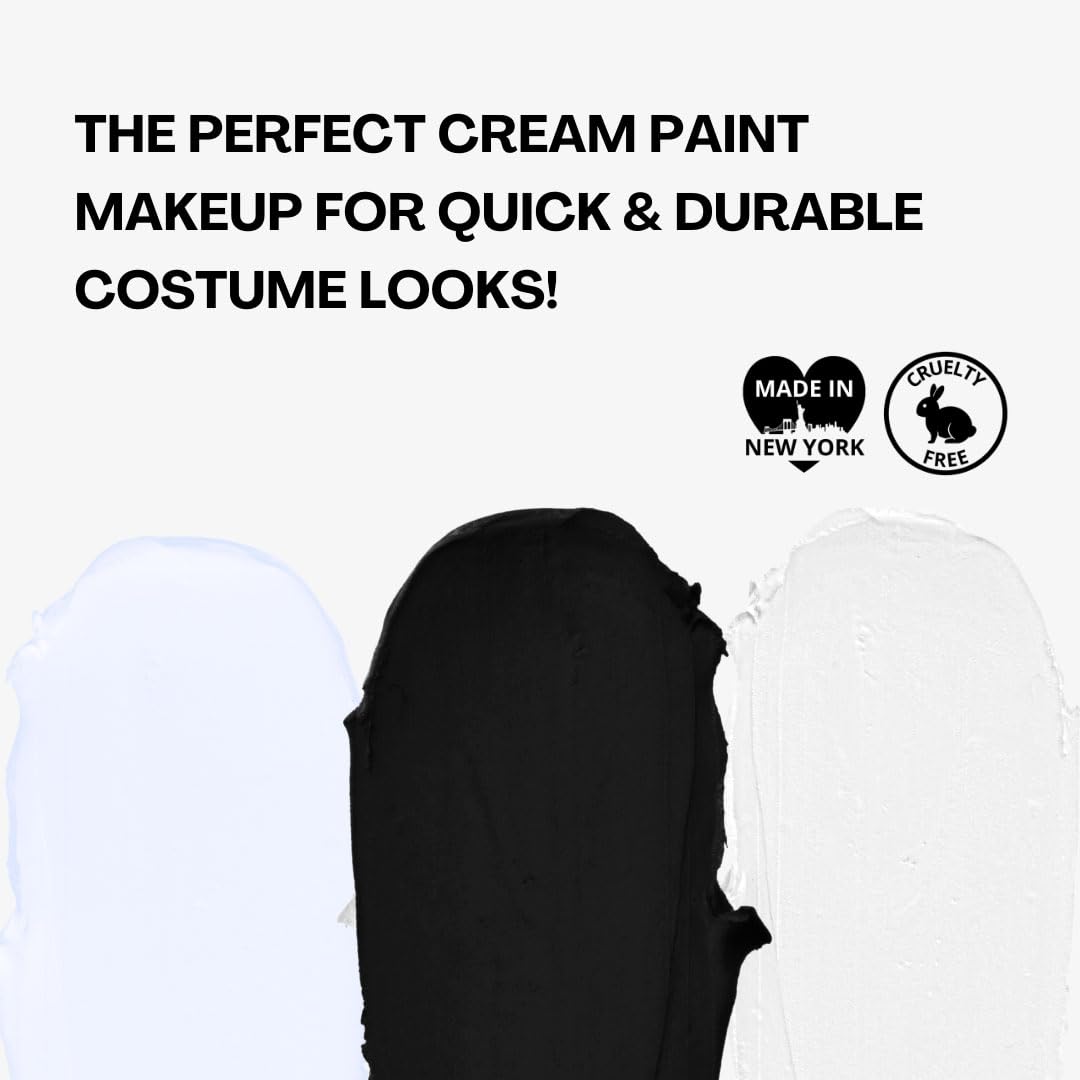 Mehron Makeup Tri-Color Character Makeup Palette | Halloween, Special Effects and Theater Cream FX Palette | Face Paint .7 oz (20 g) (Skeleton)