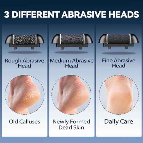 Wea&Hea Electric Callus Remover for Feet with 3 Roller Heads 2 Speed Rechargeable Waterproof Professional Pedicure Kit 17 in 1 Foot File Tools Perfect for Dead Hard Cracked Dry Skin