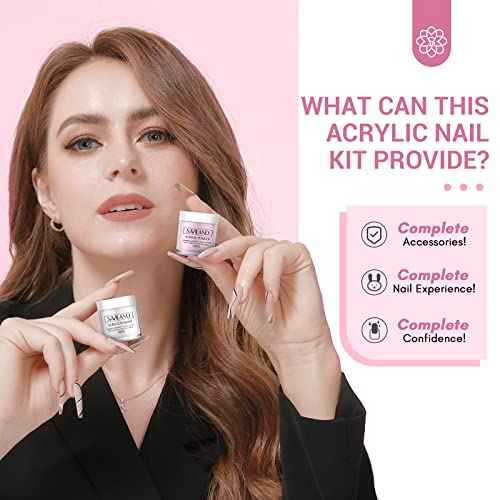 SAVILAND Acrylic Nail Kit ? Nails Kit Acrylic Set with Nail Drill Brushes Gel Polish Clear Nails Tips Nail Art Tools Nail Stuff for Starters DIY Christmas Gift