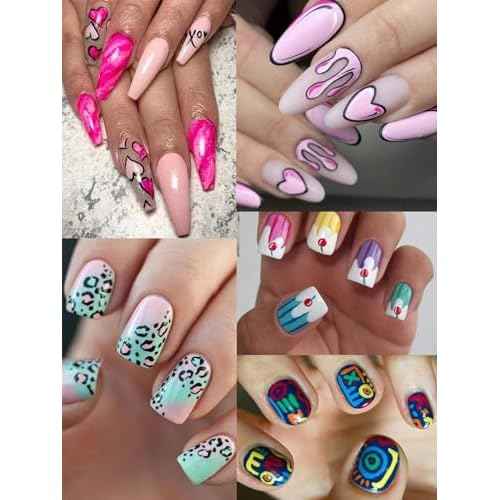 12 Color 3D Nail Art Pens Set, Kalolary Nail Pens Nail Point Graffiti Dotting Pen Drawing Painting Liner Brush for DIY Nail Art Beauty Adorn Manicure Tools