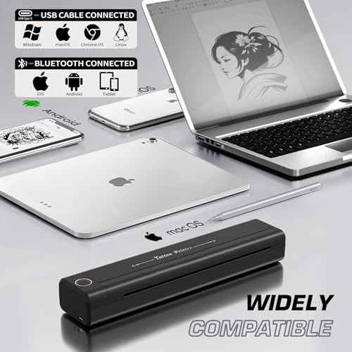 Wireless Tattoo Stencil Printer - Bluetooth Thermal Transfer Machine for Professional Artists & Beginners, High-Precision Printing, Fast Transfer, Compatible with iPhone, Android, iPad, PC