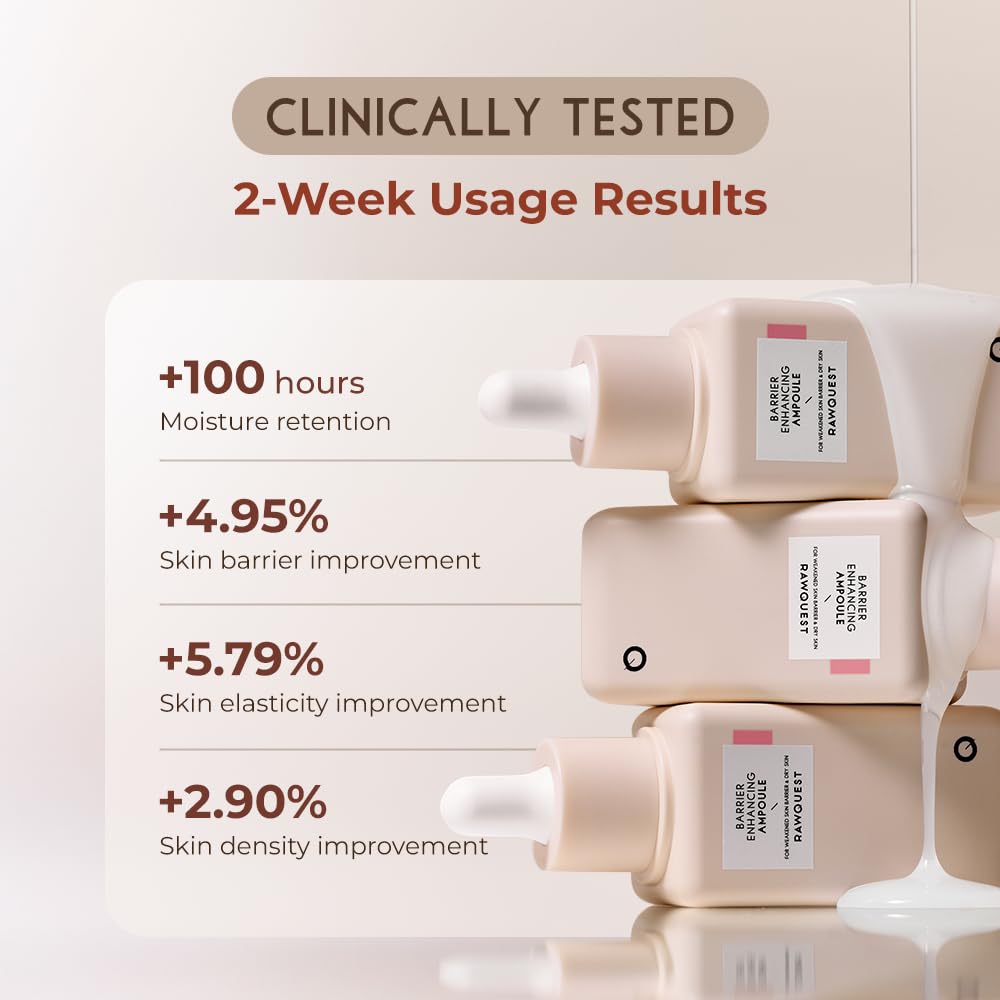 Barrier Enhancing Ampoule 50ml with Hydracell-QS, Triple Hyaluronic Acid, Panthenol & Ceramide – 100 Hours Deep Moisture, Strengthens Skin Barrier, Anti-Aging, Firming Treatment, Reduce Redness