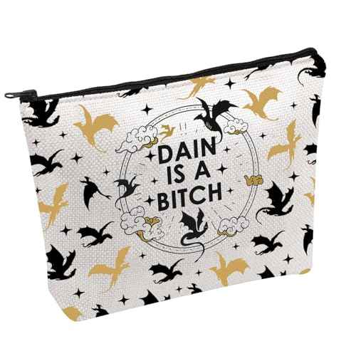FW Merch Bag FW Inspired Gift Romantasy Fantasy Bookish Gift Dragon Rider Makeup Bag Dain Is A B*tch Cosmetic Bag (DAIN)