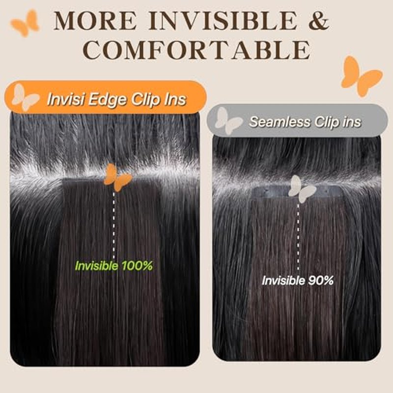 Remy Human Hair Clip in Extensions, Brown, Straight, 12 Inch, 90g, 7 Pcs