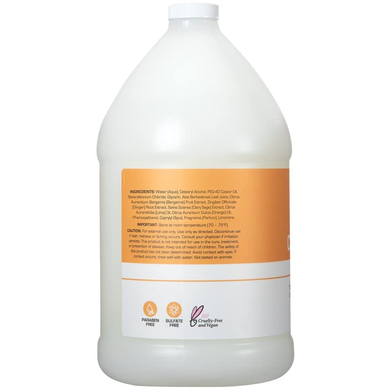 Ginger Lily Farms Club & Fitness Moisturizing Conditioner for Dry Hair, 100% Vegan & Cruelty-Free, Citrus Scent, 1 Gallon (128 fl oz) Refill