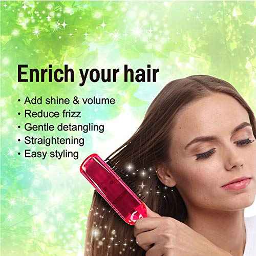 BS Anti Static Hairbrush [Made in Japan] 7 Row Curly Hair Brush for Styling, Blow-Drying, and Detangling, Static Free Hair Brushes for Women (Pink)