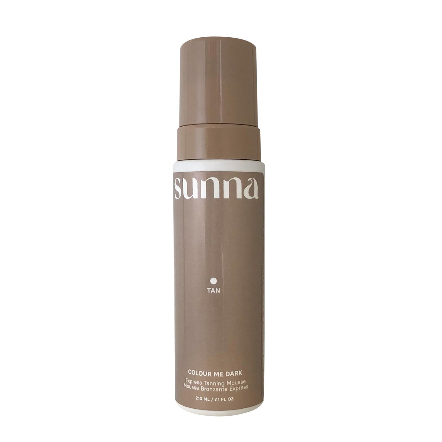 Dark Express Self Tanning Mousse by SunnaTan - Self Tanner Mousse with Natural Ingredients - Lightweight Formula - Vegan & Paraben Free - Made in Canada (210ml)