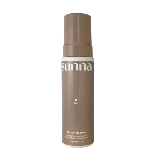 Dark Express Self Tanning Mousse by SunnaTan - Self Tanner Mousse with Natural Ingredients - Lightweight Formula - Vegan & Paraben Free - Made in Canada (210ml)
