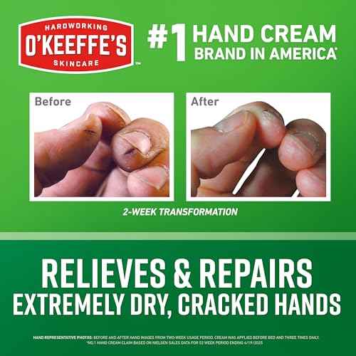 O'Keeffe's Working Hands Hand Cream for Extreme Dryness - 3.4 oz Jar (1 Pack) - Repairing Skincare for Cracked, Dry Hands