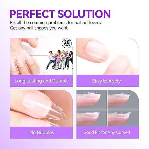 Gelike EC Gel Nail Glue for Press On Nails: 6 in 1 Strong UV Nail Glue for Nail Tips and Acrylic Fake Nail - Long Lasting 28 Days Quick Dry - Beginner Friendly DIY for Home Salon