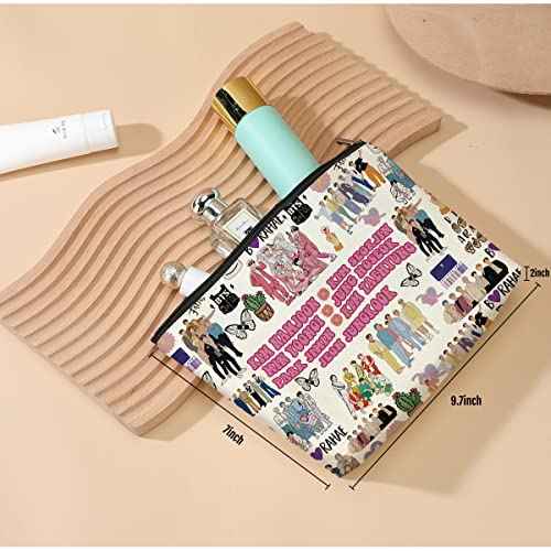 Funny K Pop Character Korean Group Army Cosmetic Bag Singer Inspired Song Idea Gift Army Members Fans Gift Music Lover Merch Makeup Bag Friendship Gifts for Women Friends Mom Aunt Birthday Christmas