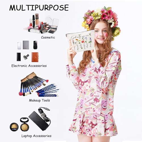 God Says You Are...Christian Gift for Women Inspirational Bible Verse Cosmetic Bags with Zipper Motivational Religious Travel Pouch for Women, Mother, Sister