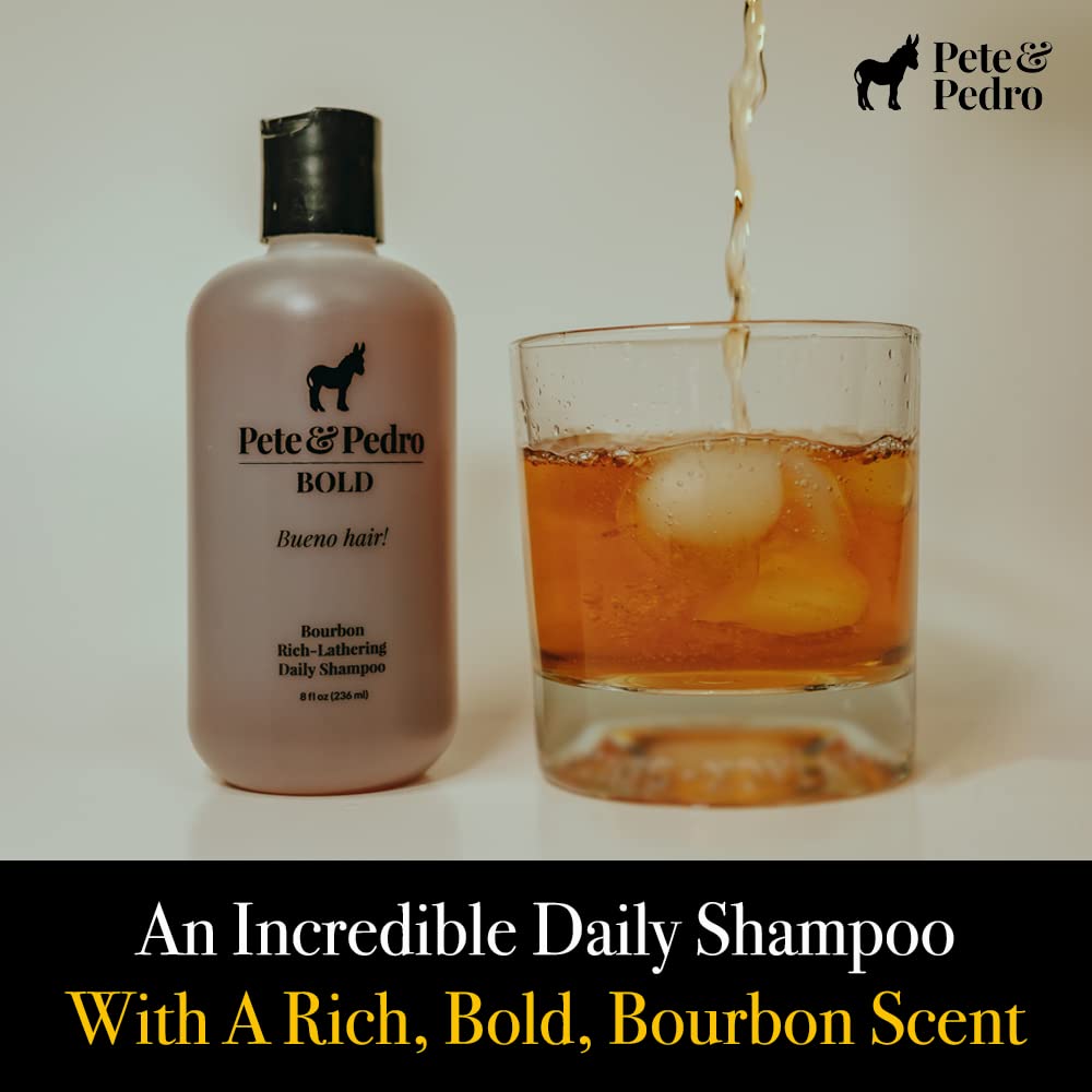 BOLD Bourbon Scented Shampoo & Cowboy Tobacco Conditioner Combo - Rich Daily Hair Care for Men | Fuller, Thicker, Healthier Hair | 8.5 oz Each