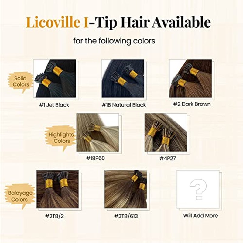 Hair Extensions Real Human Hair I Tip Extensions Bleach Blonde Highlighted Medium Brown Human Hair Extensions for Women 24 Inch Long Straight Brown and Blonde I Tips 50s 50g