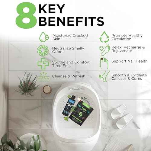 Foot Callus Remover Gel Set - Professional Callus Remover for Feet, Calloused Feet Remover Gel - Pedicure Kit & Foot Spa Tools - Feet Callus Remover - 8oz w/ 16oz Tea Tree Oil Foot Soak - USA