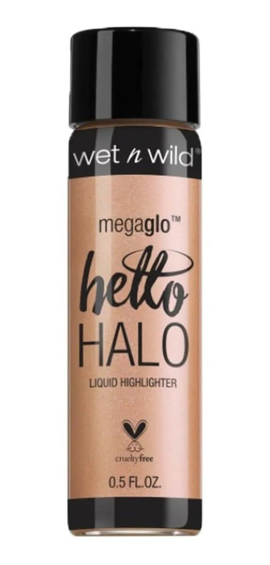 wet n wild MegaGlo Hello Halo Liquid Highlighter Makeup, Shimmer, Gold Go With The Glow