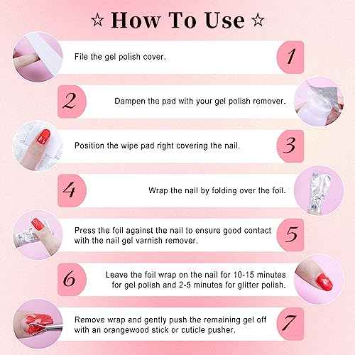NXJ INFILILA Nail Foil - 300PCS Foil Nail Wraps Gel Nail Polish Remover Foil Wraps for Nails, Soak Off Gel Remover with Larger Cotton Pad for Removing Nail Polish at Home
