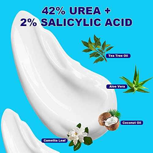 Urea Cream 42% - Premium Urea Foot Cream - With 2% Salicylic Acid, Tea Tree Oil, Shea Butter, Aloe Vera - For Feet, Hands, Heels, Elbows, Knees and More - 4 oz