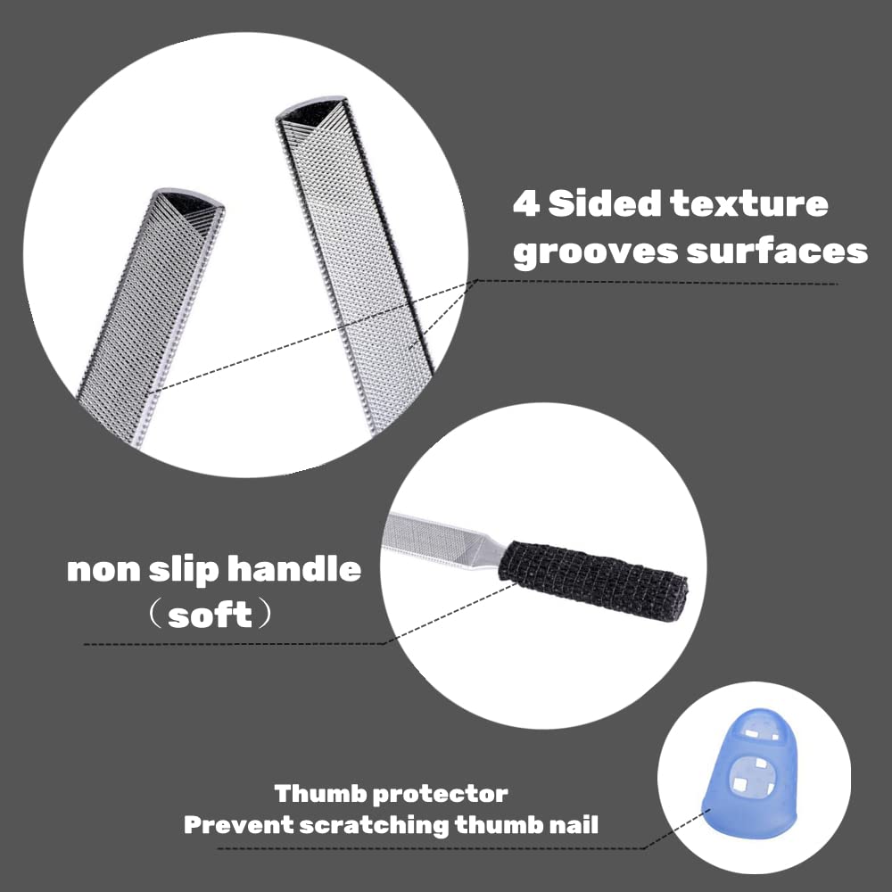 IDOU 2PCS Stainless Steel Heavy Duty Metal Toe Nail Files for Thick Nails