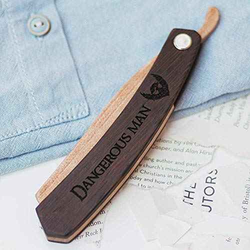 Beard Comb Gifts for Him Wooden Comb for Men Folding Pocket for Moustache Hair Walnut Combs Husband with the Engraving (Dangerous Man)