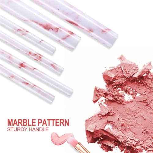 Makeup Brushes Set DUAIU 16PCS Marble Make up Brushes Foundation Eyeshadow Concealer Eyebrow Blush Face Mask Brush Set With Gift Box Make Up Tool£¨Pink)