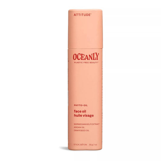 ATTITUDE Oceanly Face Oil Bar, EWG Verified, Plastic-free, Plant and Mineral-Based Ingredients, Vegan and Cruelty-free Beauty Products, PHYTO OIL, Unscented, 1 Ounce