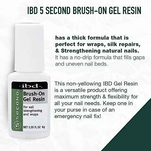 IBD 5 Second Brush On Nail Glue Gel Resin ? Strong Nail Glue for Broken, Cracked & Split Natural Nails, NailBond Repair & Strengthening for Wraps ? 6g, 3 Count