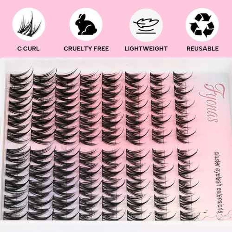 Lash Clusters Manga Eyelash Clusters Spiky Cluster Eyelash Extensions 80Pcs C Curl Individual Lashes Volume Anime Lash Clusters with Thin Band Cosplay Lashes DIY at Home (Cutey)