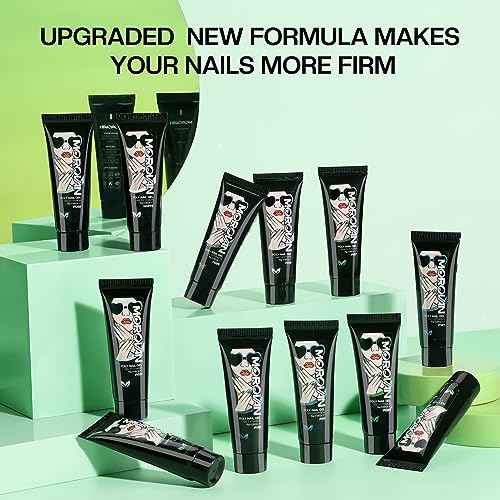 Morovan Poly Gel Nail Kit: 12 Colors Poly Gel Nail Polish Kit Poly Nail Gel Extensions Nail Kit Starter Kit DIY at home