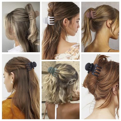 6 Pcs Hair Clips Small Claw Clips for Thin Hair Medium Matte Non-slip Hair Accessories for Women and Girls (Brown)